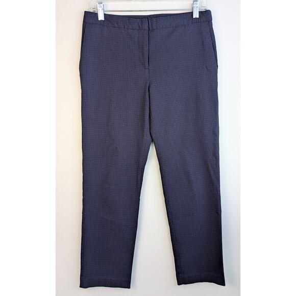 Mario Serrani Italy Mid Rise Cropped Ankle Dress Pants Size 6 Blue Black Career - Picture 2 of 9